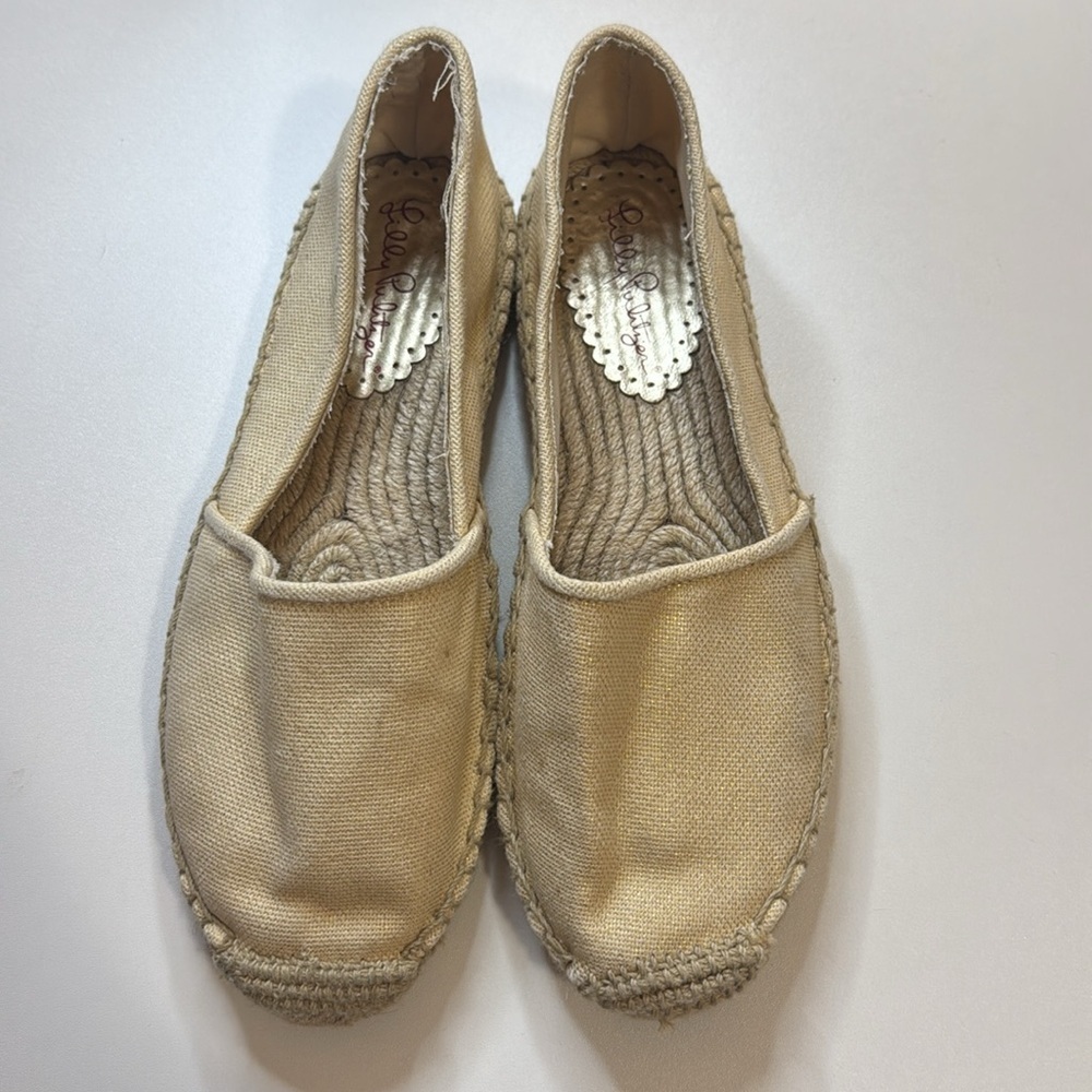 Lilly Pulitzer Lia gold espadrilles